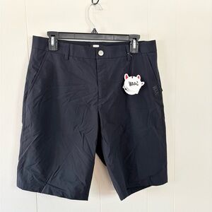 WAAC black performance flat front golf shorts size 2 (M) new